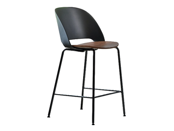 POLO - High polypropylene and wooden stool with back by Bontempi Casa - view 2